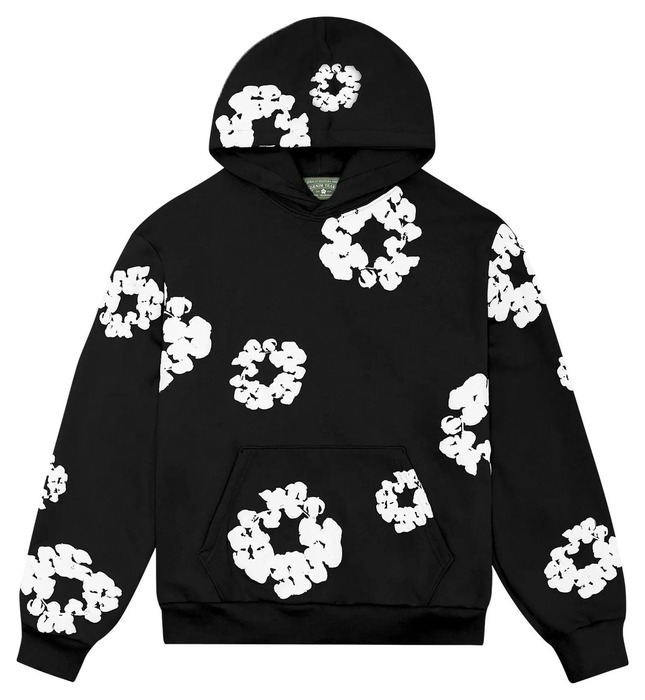 DENIM TEARS Hoodie, Black / white