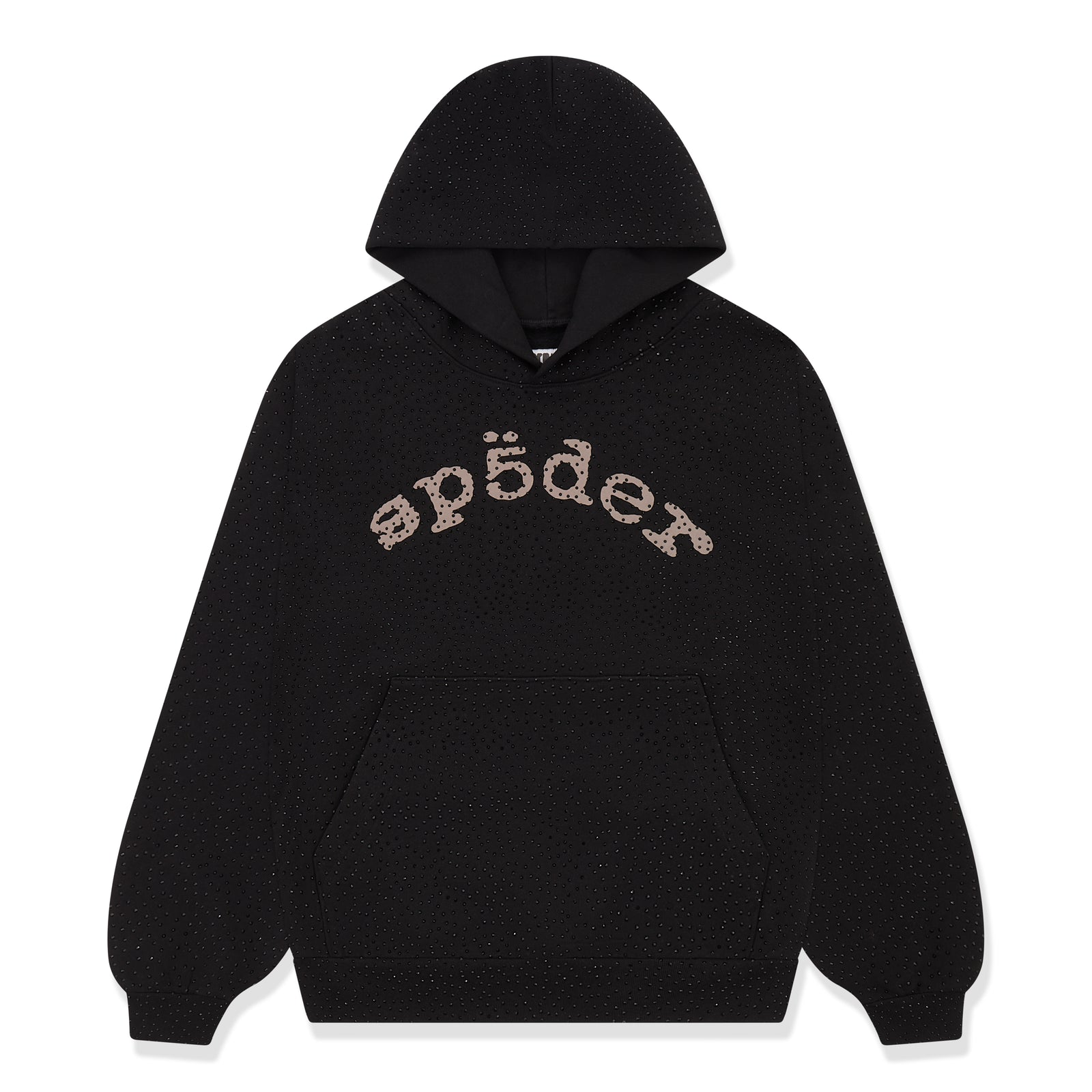 SP5DER VVS Black hoodie, Black Glitter
